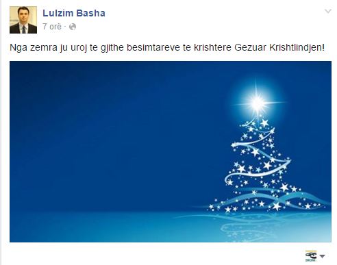 Kartolina e Lulzim Bashës, ngado ta shikosh blu