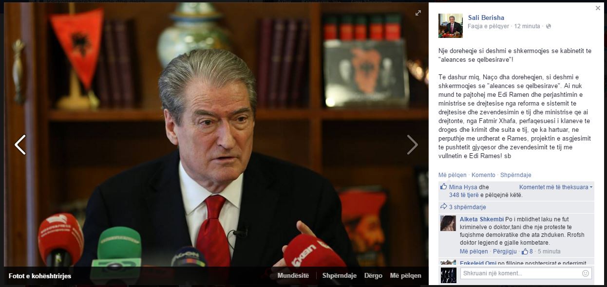 SALI BERISHA/ Dorëheqja e Nasip Naços, dëshmi e shkërmoqjes së kabinetit të “aleancës së qelbësirave”!