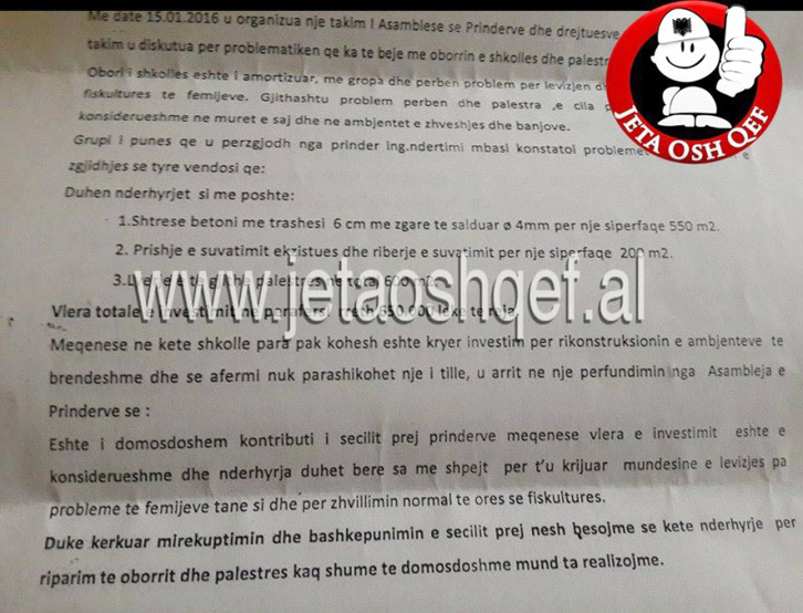 Shkollat “gjobë” prindërve për riparimin e oborrit dhe palestrës