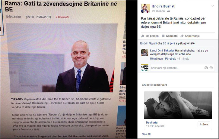 ENDIRA BUSHATI/ Në Britani sondazhet për referendum janë rritur dukshëm pro daljes nga BE