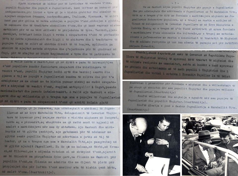 1946/ Fjalimi servil i Enver Hoxhës ndaj Jugosllavisë dhe Titos