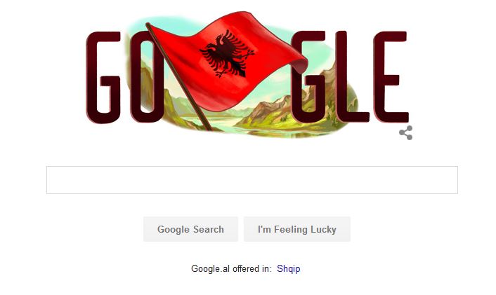 FOTO LAJM/ Google në mënyrën e tij uron shqiptarët për ditën e Pavarësisë