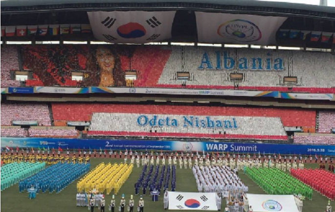 FOTOLAJM/ Odeta Nishani, nderim i rrallë në stadiumin e Seulit