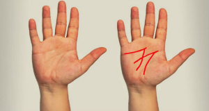 Vizat e dorës formojnë shkronjën M? Ka një kuptim të afërt me atë të mitit