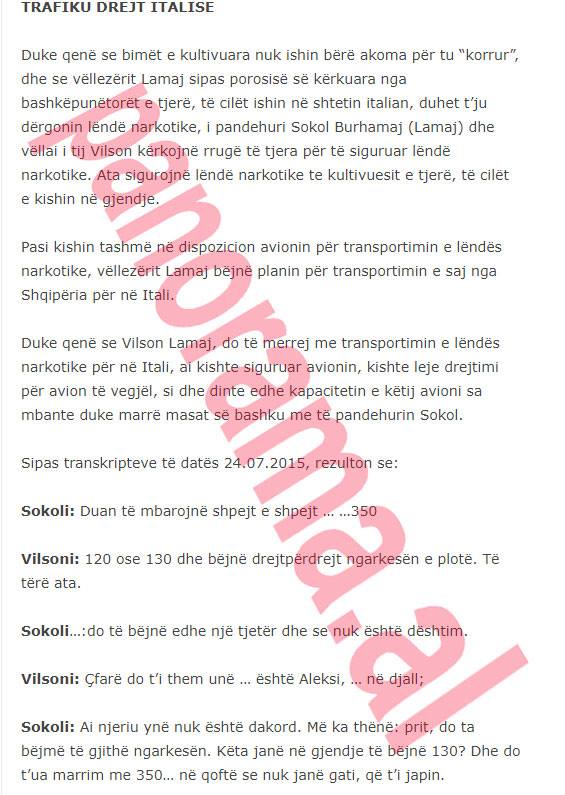 PËRGJIMET E REJA/ Trafikantët e drogës me avion në Itali: Duhen “leckat” dhe do vish me “verdhoshen”