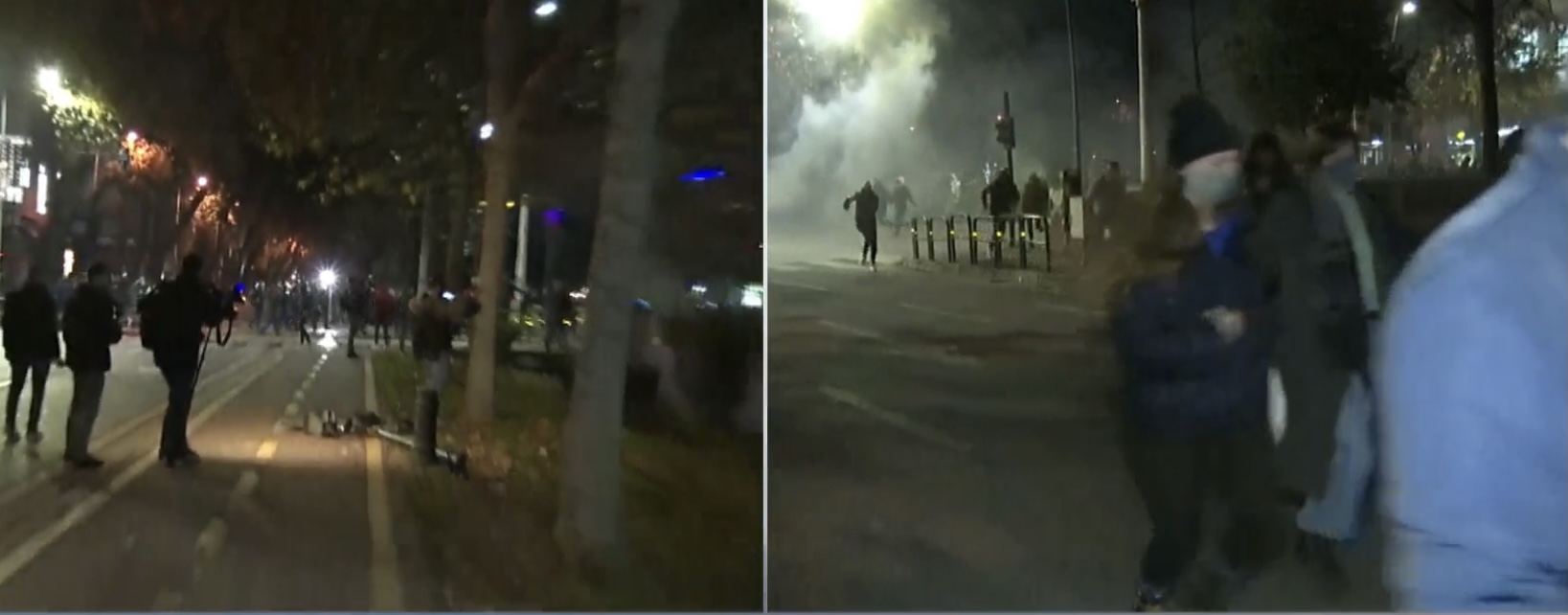 LAJMI I FUNDIT/ Protestuesit perplasen me policine, gaz lotesjlles dhe uje me ngjyre mbi te rinjte