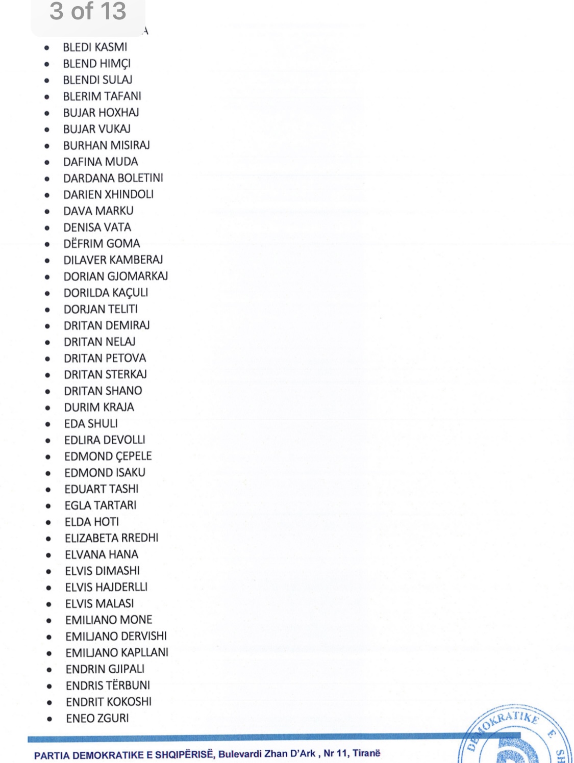 LISTA/ PD publikon emrat e fituesve për këshillin e ri kombëtar