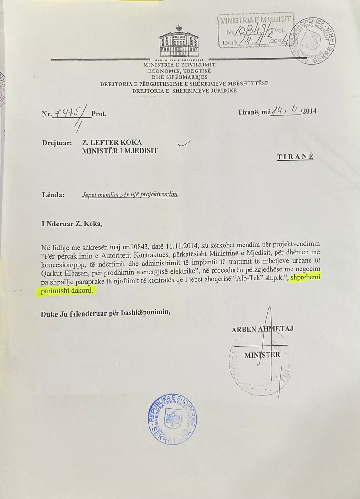 DOKUMENTET/ Cila është përfshirja e Arben Ahmetaj në aferën e inceneratorit të Elbasanit