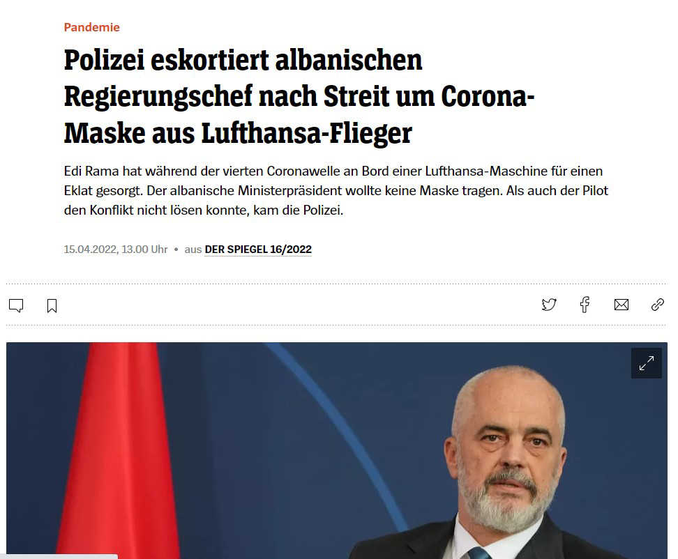 Skandali i Ramës, si u shoqërua nga policia gjermane dhe u zbrit nga avioni i ‘Lufthanës”