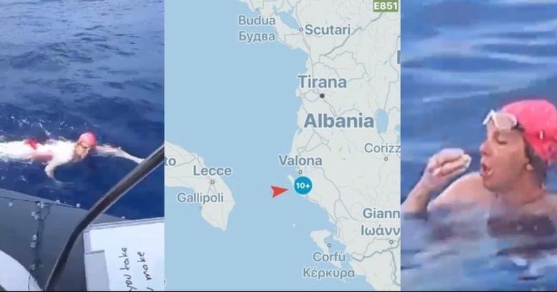 Eva Buzo përshkon me not distancën ujore Shqipëri Itali. Arriti sot në mëngjes në Karaburun