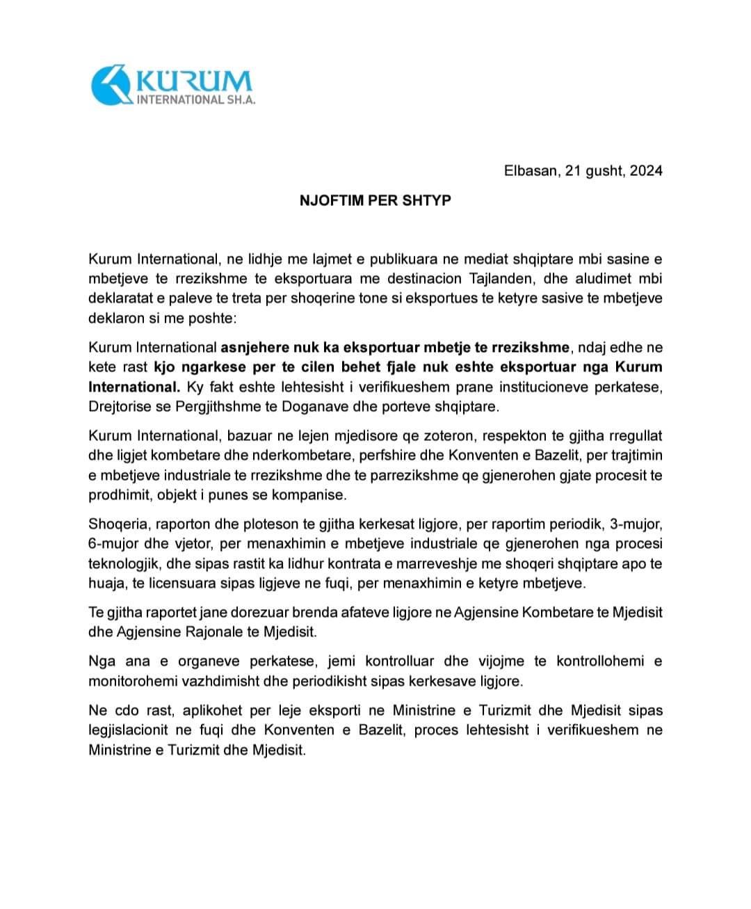 ‘Kurum’ rrëzon deklaratën e ministrisë. Kush është pronari i helmeve