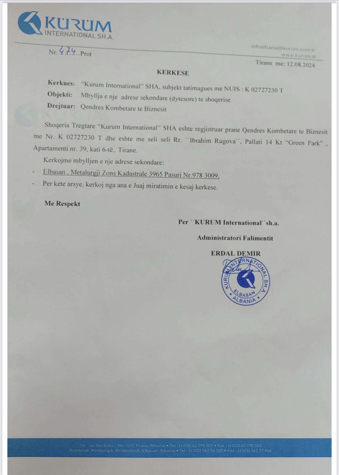 Kurum mbylli adresën e tij në Elbasan, zbulohet dokumenti