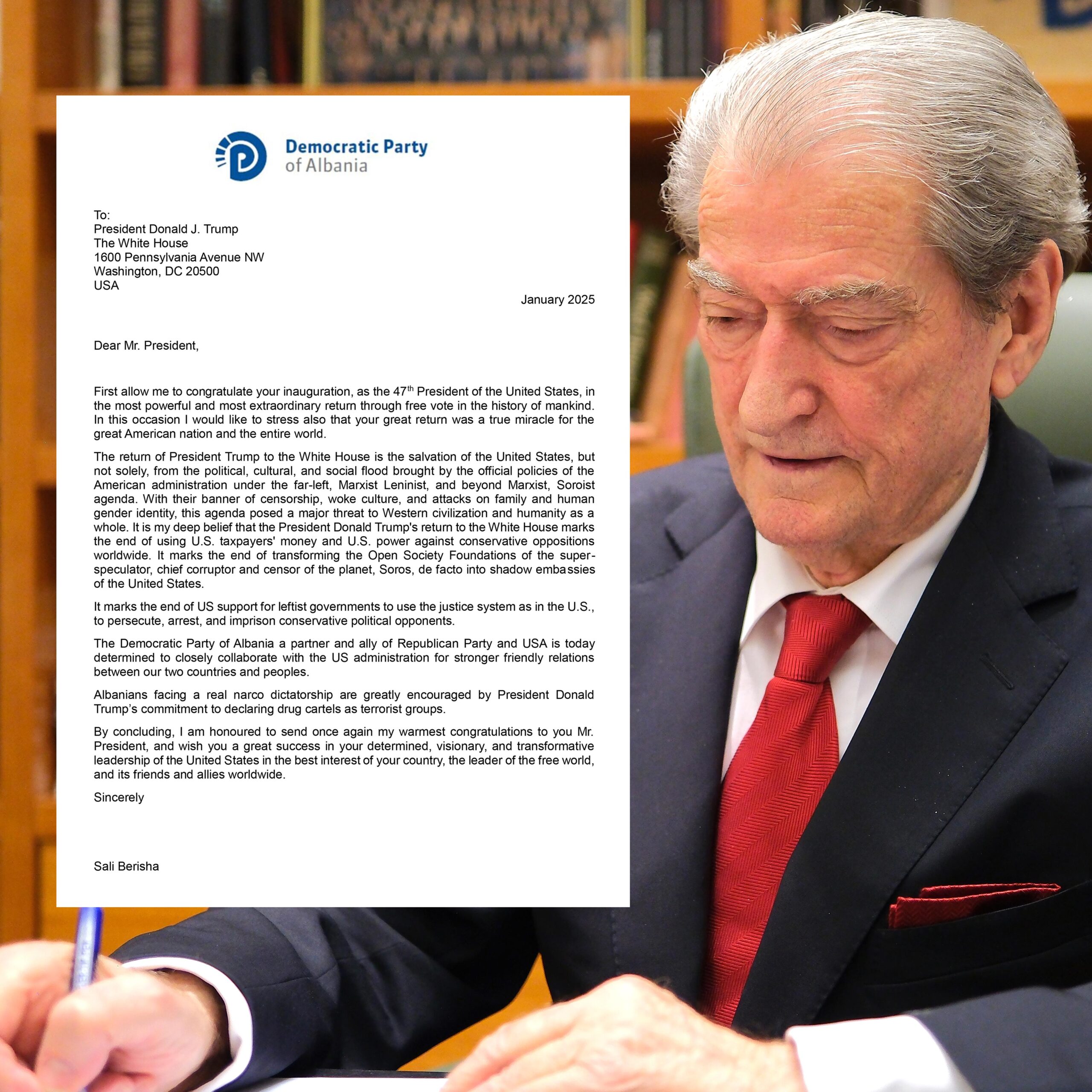 Berisha i shkruan Trump: Rikthimi juaj, mrekulli për SHBA dhe botën