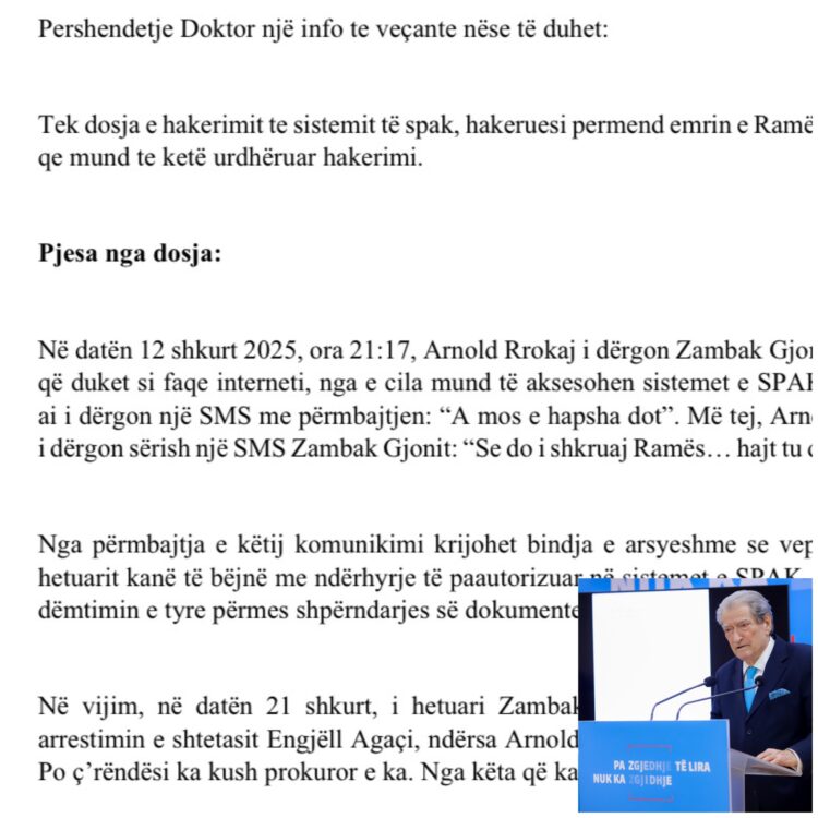 Berisha publikon mesazhin, Rama pas hakerimit të sistemeve të SPAK