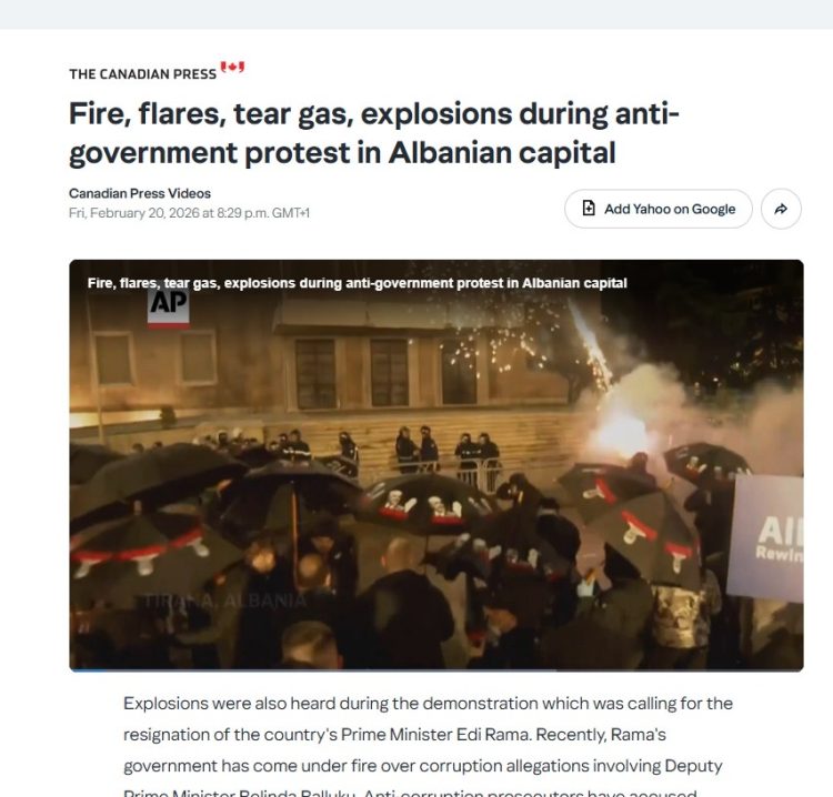 Mediat e mëdha ndërkombëtare përshkruajnë protestën antiRama në Tiranë