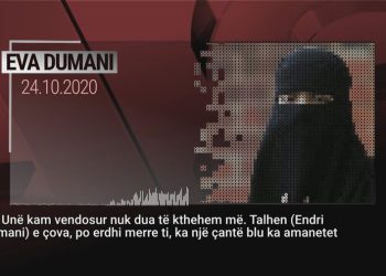 Riatdhesohet në Eva Dumani, ishte 8 vjeçe kur i ati e mori në Siri