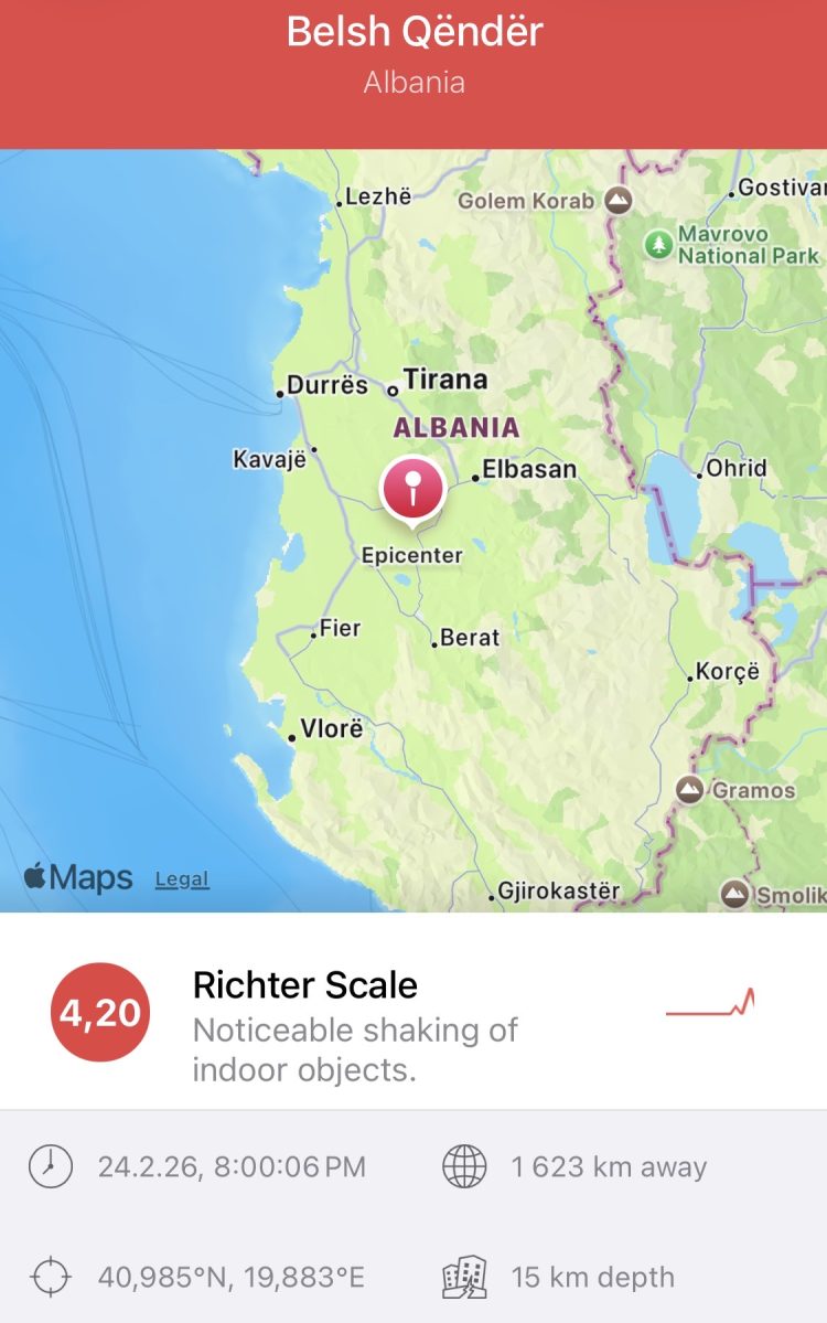 Lëkundet Belshi dhe Fieri nga tërmeti mbi 4 ballë