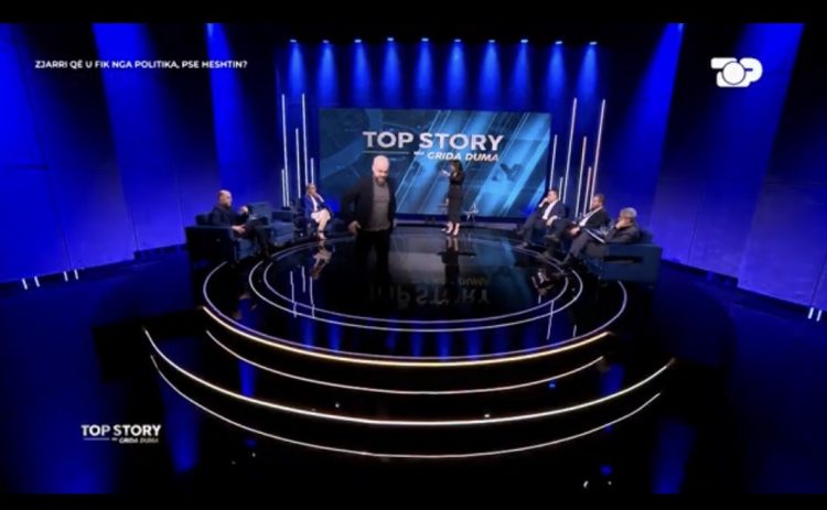 Përplasje në “Top Story”, Alfred Lela largohet nga studio pas debatit me Grida Dumën