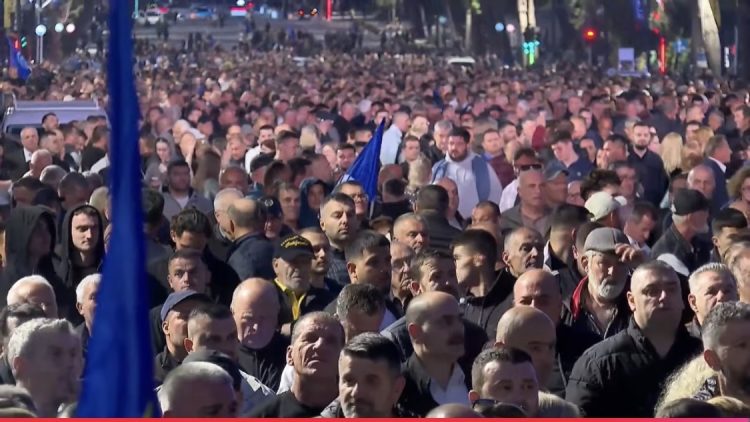 Mijëra qytetarë në protestën e opozitës, Berisha kalon mes protestuesve