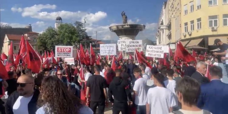 Protesta e madhe në Shkup për gjuhën shqipe në Universitet