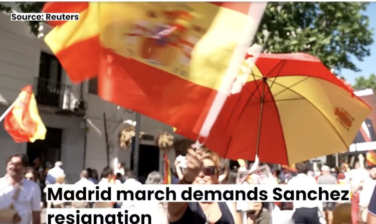 Protesta masive në Madrid kundër Pedro Sanchez: Socialistë mafiozë!