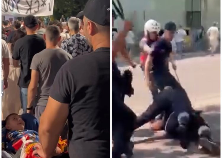 Për 3 orë rreth 50 mijë euro për Altin Hilën, u rrah me shkopinj nga policët, proteston me fëmijën e paralizuar