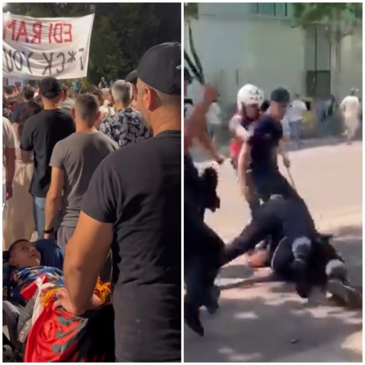 Për 3 orë rreth 50 mijë euro për Altin Hilën, u rrah me shkopinj nga policët, proteston me fëmijën e paralizuar