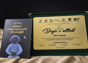 Flori Kasaj fiton Çmimin letrar “Dega e Ullirit” në Panairin e Librit, Ulqin, 2026