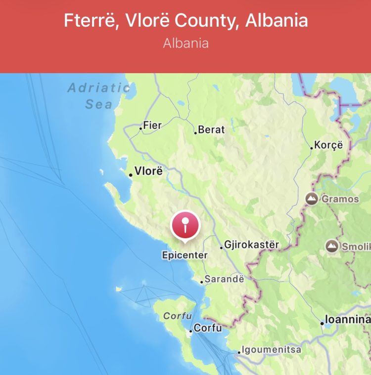 Tërmet 4.2 ballë në jug të Shqipërisë, epiqendra pranë Fterrës